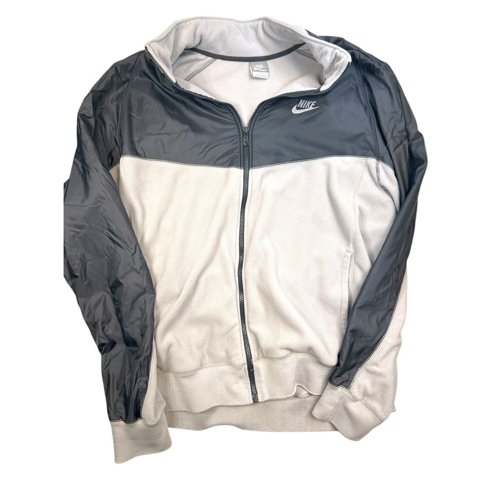 Men's Nike Sportswear Full-Zip Fleece Jacket Gray Size 2XL Warm